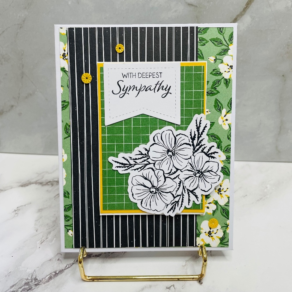 With Deepest Sympathy Handmade Card Blank Inside